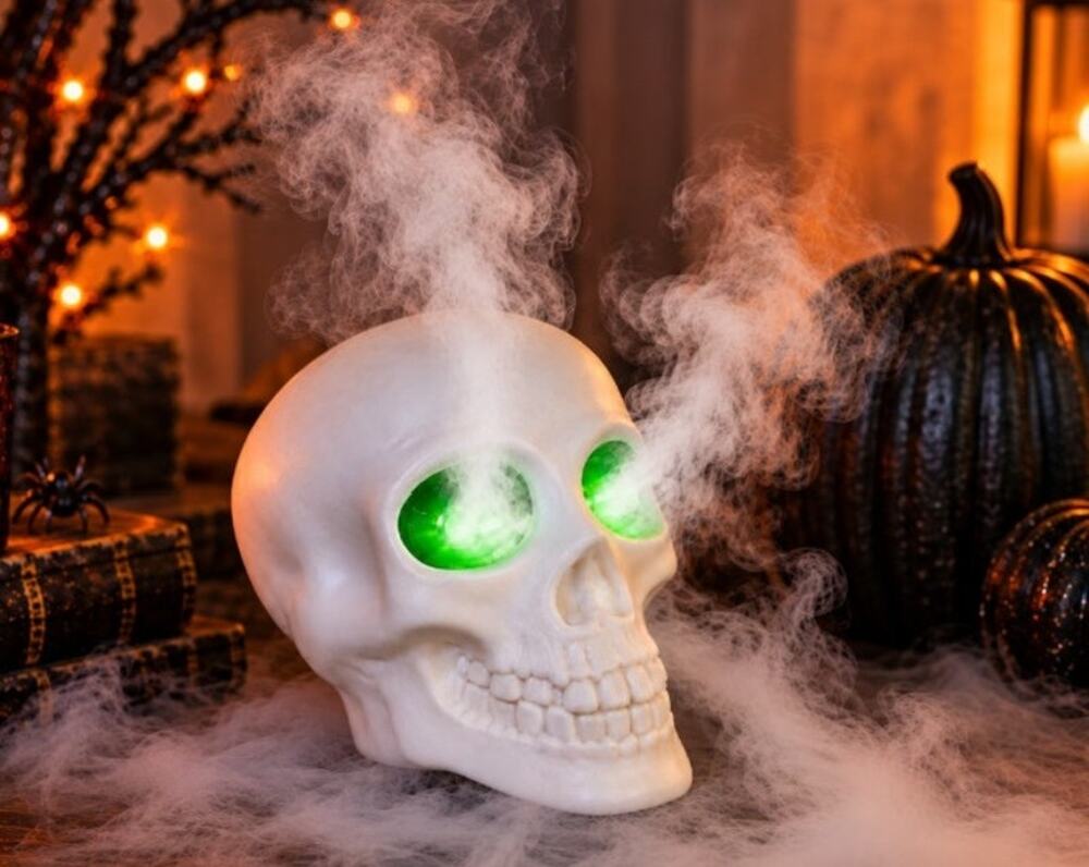 Viral Dollar Tree Mist Maker Lighted Skull Fog Mister Halloween NEW